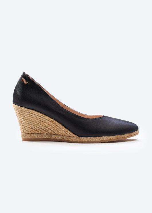 Roses Silk U Cut Espadrille Wedges