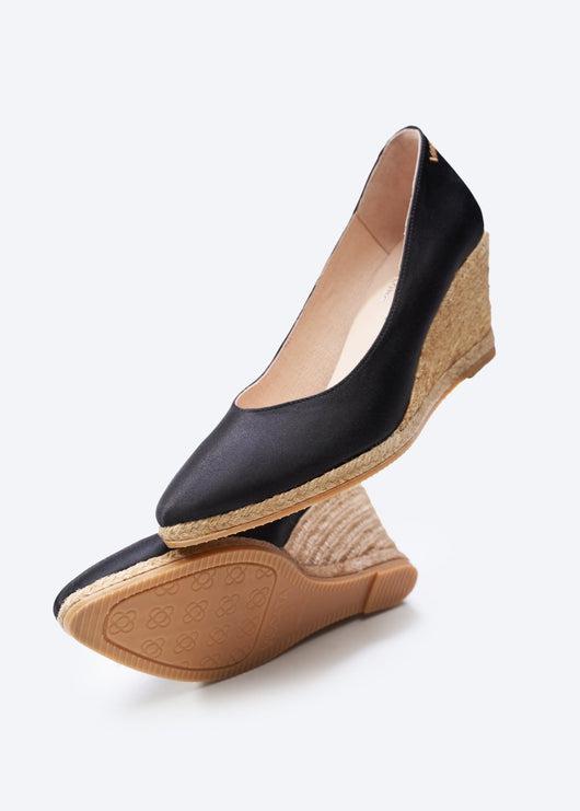 Roses Silk U Cut Espadrille Wedges