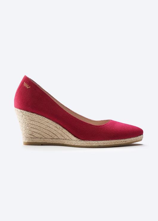 Roses Limited Edition Canvas V Cut Espadrille Wedges