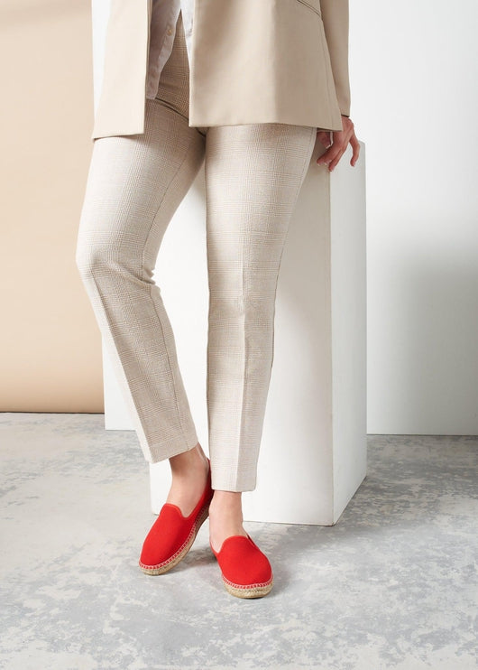 Louis Vuitton Mens Shoes Size 6.5 Red Espadrilles Canvas Round Toe Lace Up  Logo