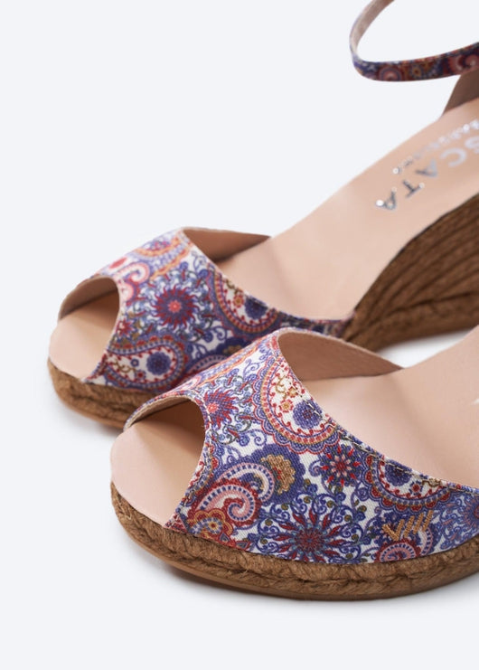 Aiguafreda Limited Edition Canvas Espadrille Sandal Wedges